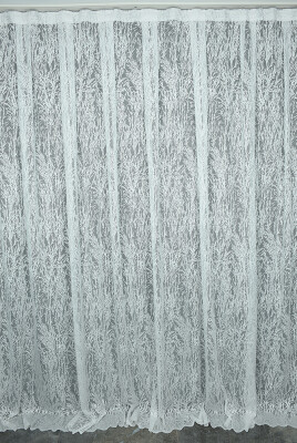 AĞAÇ DESEN KIRIK BEYAZ RENK TEK KANAT Hazır dikilmiş Pileli Fon Perde 300*260 cm - 1