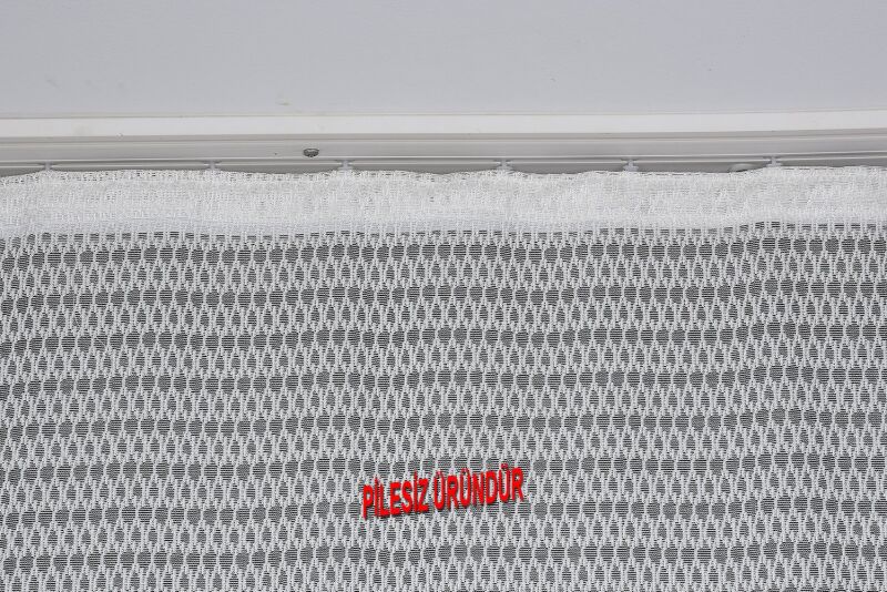 BAKLAVA MODEL KREM RENK PİLESİZ TEK KANAT Fon Perde 300*260 cm - 4
