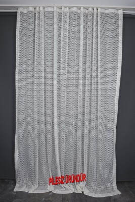 BAKLAVA MODEL KREM RENK PİLESİZ TEK KANAT Fon Perde 300*260 cm - 7