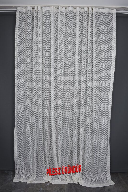 BAKLAVA MODEL KREM RENK PİLESİZ TEK KANAT Fon Perde 300*260 cm - 7