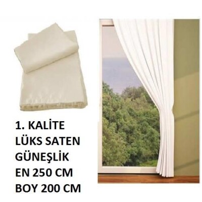 BEYAZ RENK SATEN GÜNEŞLİK 1. KALİTE 240 cm en - 200 cm boy - Akça Tekstil