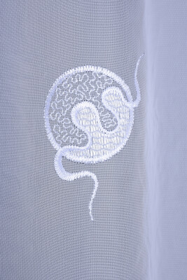 BRODE 1045 DESEN KIRIK BEYAZ RENK TEK KANAT Hazır dikilmiş Pileli Fon Perde 300*260 cm - 4