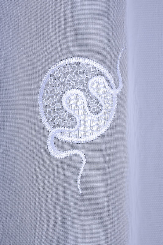 BRODE 1045 DESEN KIRIK BEYAZ RENK TEK KANAT Hazır dikilmiş Pileli Fon Perde 300*260 cm - 4