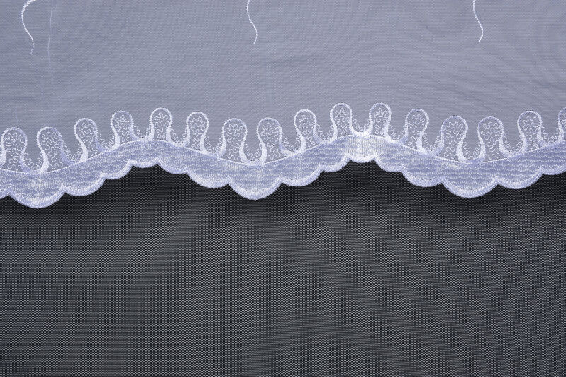 BRODE 1045 DESEN KIRIK BEYAZ RENK TEK KANAT Hazır dikilmiş Pileli Fon Perde 300*260 cm - 5