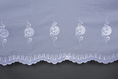 BRODE 1045 DESEN KIRIK BEYAZ RENK TEK KANAT Hazır dikilmiş Pileli Fon Perde 300*260 cm - 6