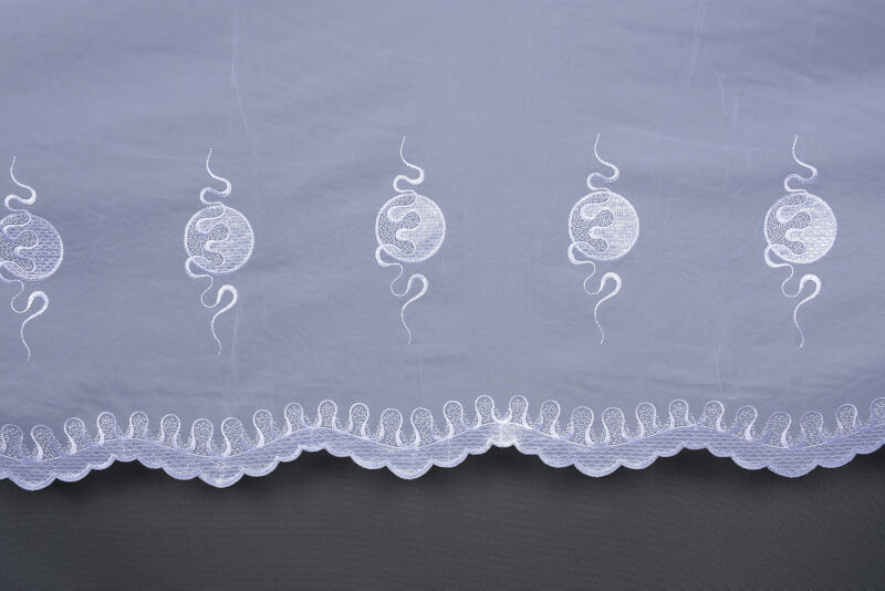 BRODE 1045 DESEN KIRIK BEYAZ RENK TEK KANAT Hazır dikilmiş Pileli Fon Perde 300*260 cm - 6