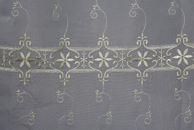 BRODE 1350 DESEN KREM RENK TEK KANAT Hazır dikilmiş Pileli Fon Perde 300*260 cm - 4