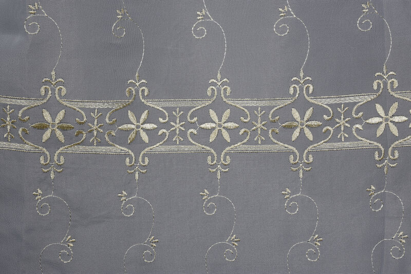 BRODE 1350 DESEN KREM RENK TEK KANAT Hazır dikilmiş Pileli Fon Perde 300*260 cm - 4