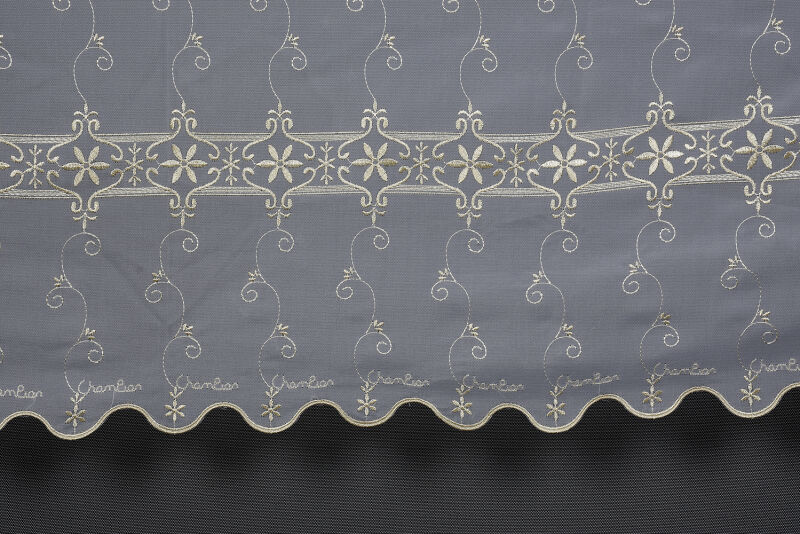 BRODE 1350 DESEN KREM RENK TEK KANAT Hazır dikilmiş Pileli Fon Perde 300*260 cm - 9