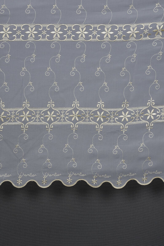 BRODE 1350 DESEN KREM RENK TEK KANAT Hazır dikilmiş Pileli Fon Perde 300*260 cm - 10