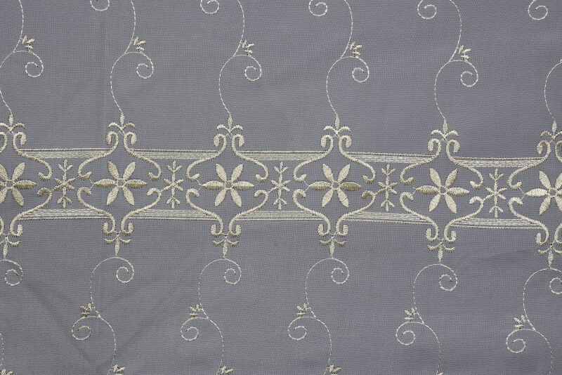 BRODE 1350 DESEN KREM RENK TEK KANAT Hazır dikilmiş Pileli Fon Perde 300*260 cm - 12