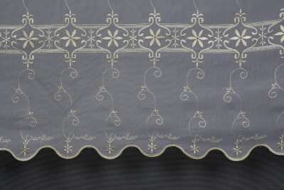 BRODE 1350 DESEN KREM RENK TEK KANAT Hazır dikilmiş Pileli Fon Perde 300*260 cm - 13