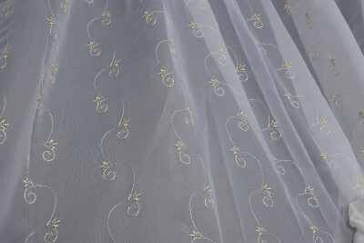 BRODE 1350 DESEN KREM RENK TEK KANAT Hazır dikilmiş Pileli Fon Perde 300*260 cm - 14