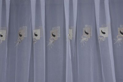 BRODE 1430 KIRIK BEYAZ RENK TEK KANAT Hazır dikilmiş Pileli Fon Perde 300*260 cm - 2