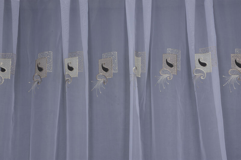 BRODE 1430 KIRIK BEYAZ RENK TEK KANAT Hazır dikilmiş Pileli Fon Perde 300*260 cm - 2