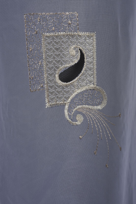 BRODE 1430 KIRIK BEYAZ RENK TEK KANAT Hazır dikilmiş Pileli Fon Perde 300*260 cm - 3