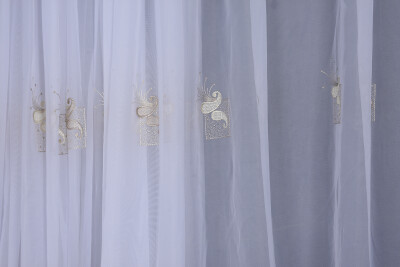 BRODE 1430 KIRIK BEYAZ RENK TEK KANAT Hazır dikilmiş Pileli Fon Perde 300*260 cm - 4