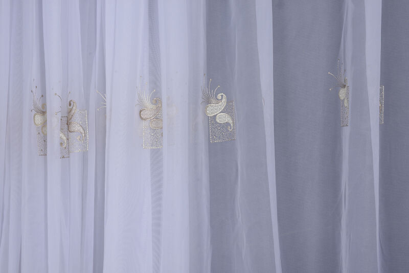 BRODE 1430 KIRIK BEYAZ RENK TEK KANAT Hazır dikilmiş Pileli Fon Perde 300*260 cm - 4