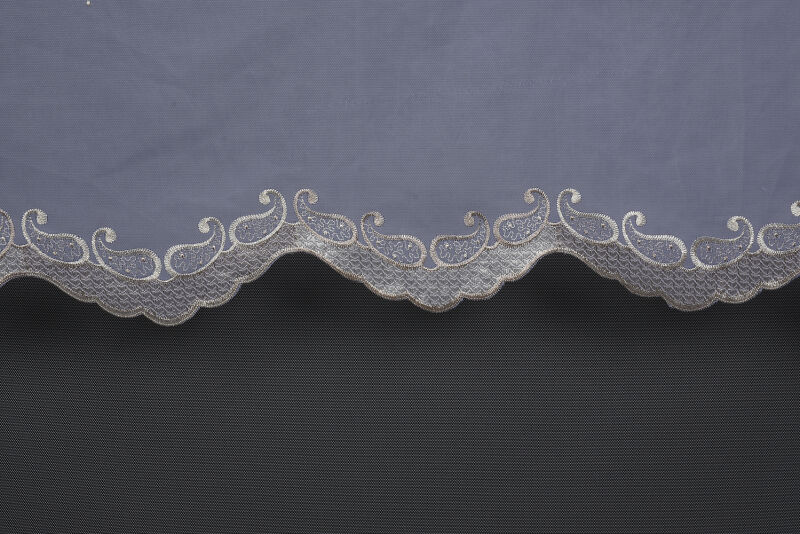 BRODE 1430 KIRIK BEYAZ RENK TEK KANAT Hazır dikilmiş Pileli Fon Perde 300*260 cm - 5