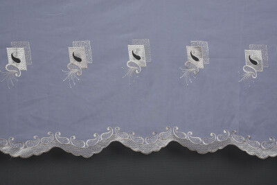 BRODE 1430 KIRIK BEYAZ RENK TEK KANAT Hazır dikilmiş Pileli Fon Perde 300*260 cm - 6