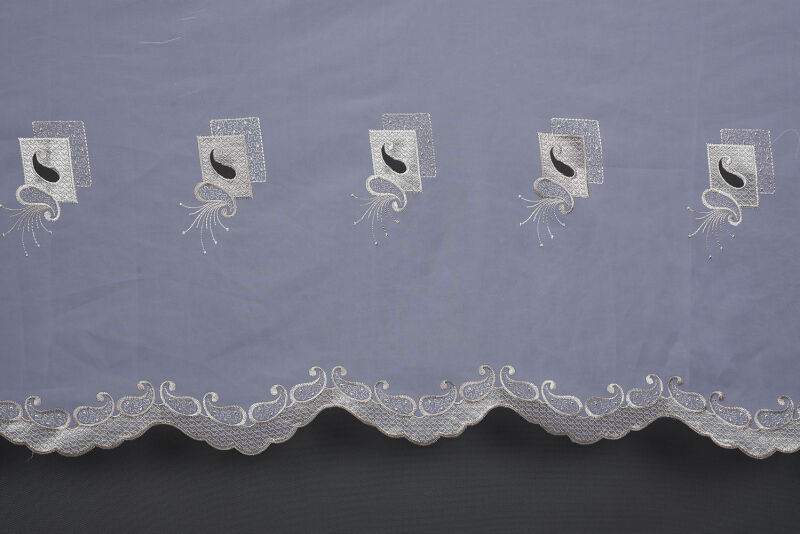 BRODE 1430 KIRIK BEYAZ RENK TEK KANAT Hazır dikilmiş Pileli Fon Perde 300*260 cm - 6