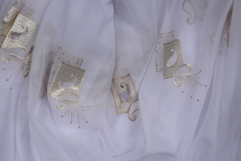 BRODE 1430 KIRIK BEYAZ RENK TEK KANAT Hazır dikilmiş Pileli Fon Perde 300*260 cm - 8