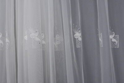 BRODE 1450 DESEN BEYAZ RENK TEK KANAT Hazır dikilmiş Pileli Fon Perde 300*260 cm - 3