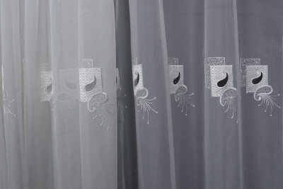 BRODE 1450 DESEN BEYAZ RENK TEK KANAT Hazır dikilmiş Pileli Fon Perde 300*260 cm - 4