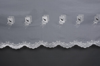 BRODE 1450 DESEN BEYAZ RENK TEK KANAT Hazır dikilmiş Pileli Fon Perde 300*260 cm - 5