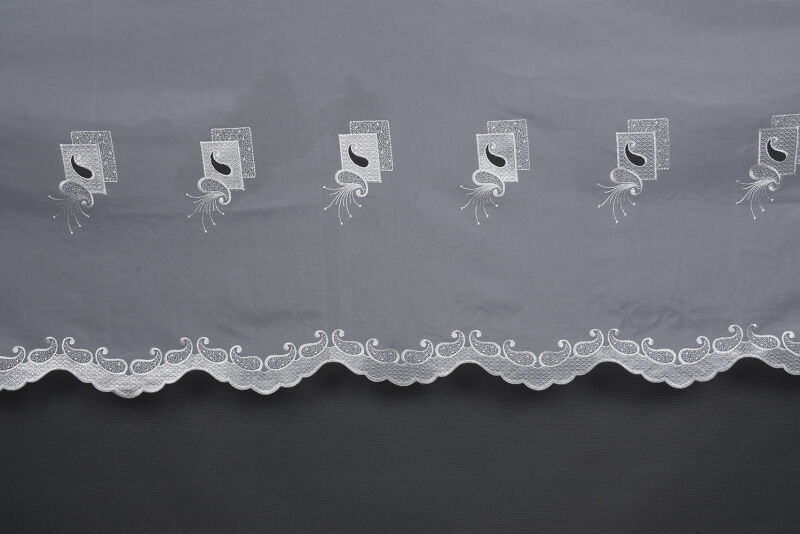 BRODE 1450 DESEN BEYAZ RENK TEK KANAT Hazır dikilmiş Pileli Fon Perde 300*260 cm - 5