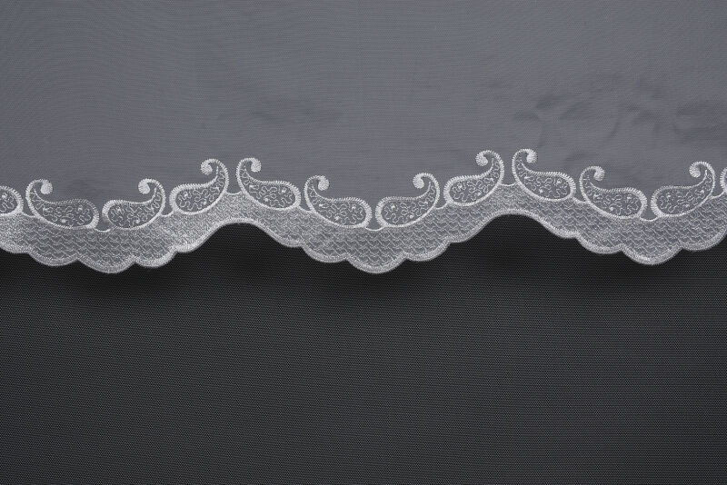 BRODE 1450 DESEN BEYAZ RENK TEK KANAT Hazır dikilmiş Pileli Fon Perde 300*260 cm - 6