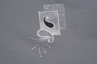 BRODE 1450 DESEN BEYAZ RENK TEK KANAT Hazır dikilmiş Pileli Fon Perde 300*260 cm - 10