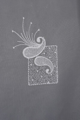 BRODE 1450 DESEN BEYAZ RENK TEK KANAT Hazır dikilmiş Pileli Fon Perde 300*260 cm - 12