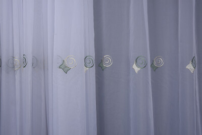 BRODE 1550 DESEN BEYAZ RENK TEK KANAT Hazır dikilmiş Pileli Fon Perde 300*260 cm - 2