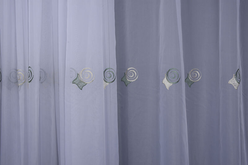 BRODE 1550 DESEN BEYAZ RENK TEK KANAT Hazır dikilmiş Pileli Fon Perde 300*260 cm - 2