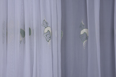 BRODE 1550 DESEN BEYAZ RENK TEK KANAT Hazır dikilmiş Pileli Fon Perde 300*260 cm - 3