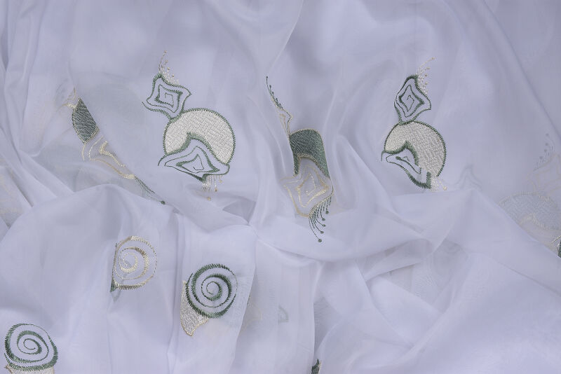 BRODE 1550 DESEN BEYAZ RENK TEK KANAT Hazır dikilmiş Pileli Fon Perde 300*260 cm - 12