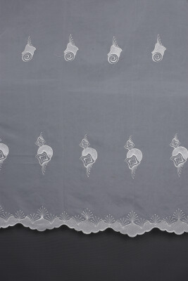 BRODE 1650 DESEN BEYAZ RENK TEK KANAT Hazır dikilmiş Pileli Fon Perde 300*260 cm - 3