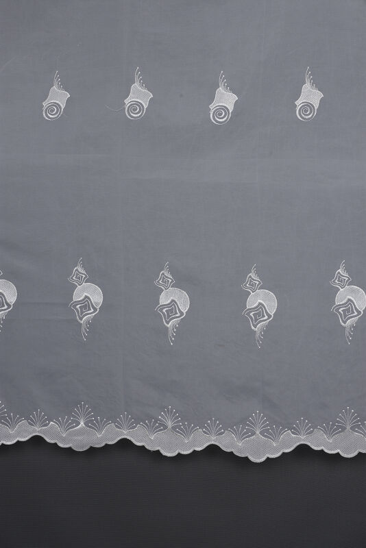 BRODE 1650 DESEN BEYAZ RENK TEK KANAT Hazır dikilmiş Pileli Fon Perde 300*260 cm - 3