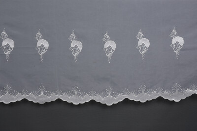 BRODE 1650 DESEN BEYAZ RENK TEK KANAT Hazır dikilmiş Pileli Fon Perde 300*260 cm - 9