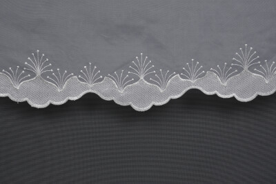 BRODE 1650 DESEN KIRIK BEYAZ RENK TEK KANAT Hazır dikilmiş Pileli Fon Perde 300*260 cm - 5