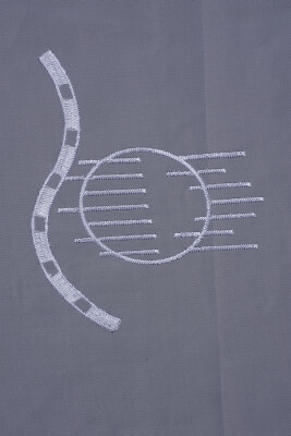 BRODE 1750 DESEN BEYAZ RENK TEK KANAT Hazır dikilmiş Pileli Fon Perde 300*260 cm - 3