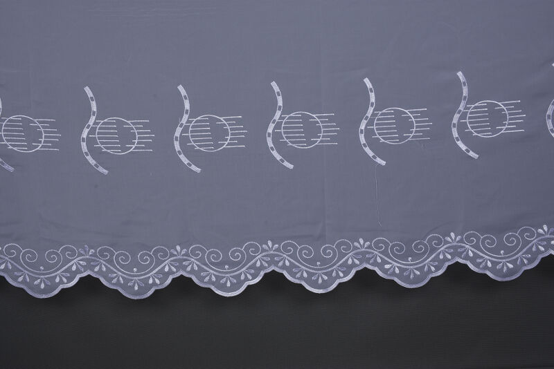 BRODE 1750 DESEN BEYAZ RENK TEK KANAT Hazır dikilmiş Pileli Fon Perde 300*260 cm - 5