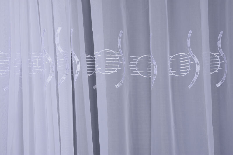 BRODE 1750 DESEN BEYAZ RENK TEK KANAT Hazır dikilmiş Pileli Fon Perde 300*260 cm - 2