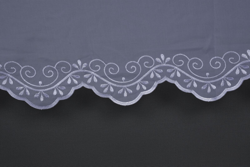 BRODE 1750 DESEN BEYAZ RENK TEK KANAT Hazır dikilmiş Pileli Fon Perde 300*260 cm - 4