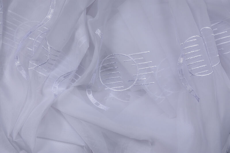 BRODE 1750 DESEN BEYAZ RENK TEK KANAT Hazır dikilmiş Pileli Fon Perde 300*260 cm - 6