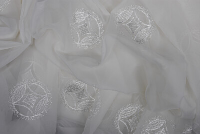 BRODE 1850 DESEN BEYAZ RENK TEK KANAT Hazır dikilmiş Pileli Fon Perde 300*260 cm - 6