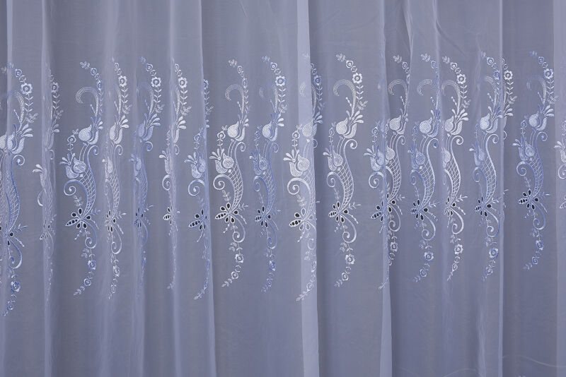 BRODE 1950 DESEN BEYAZ RENK TEK KANAT Hazır dikilmiş Pileli Fon Perde 300*260 cm - 2