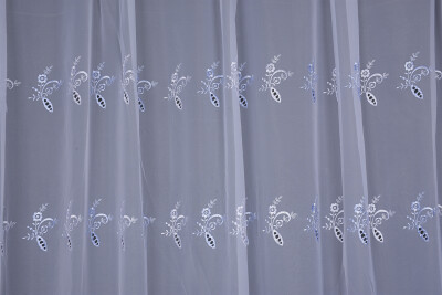 BRODE 1950 DESEN BEYAZ RENK TEK KANAT Hazır dikilmiş Pileli Fon Perde 300*260 cm - 3