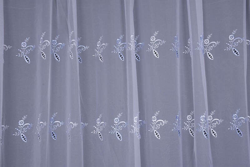 BRODE 1950 DESEN BEYAZ RENK TEK KANAT Hazır dikilmiş Pileli Fon Perde 300*260 cm - 3